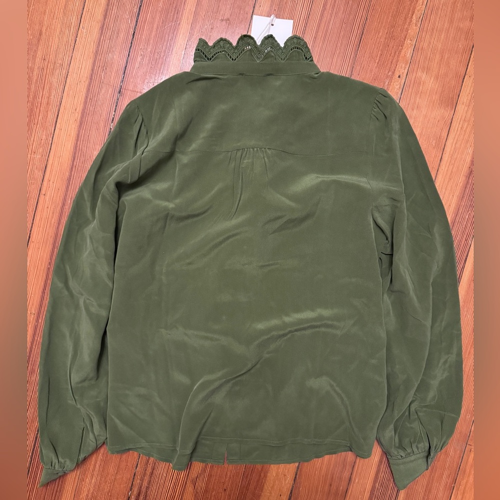 Sézane NWT Chlo Blouse in Olive Green Size 40/US 8 - Picture 4 of 4